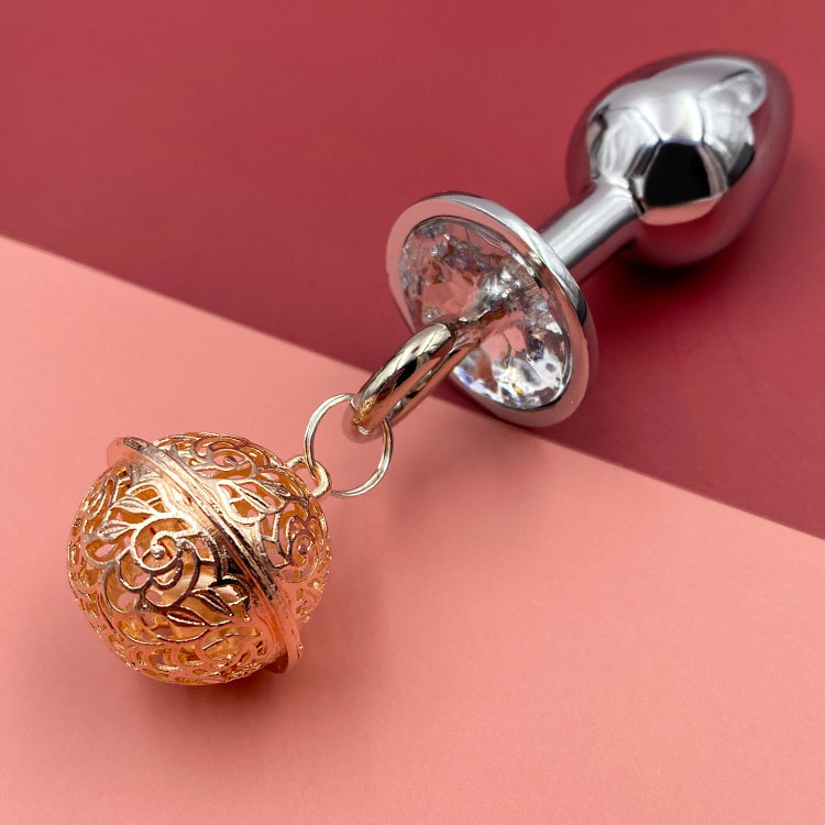 Metal Anal Plug with Bell & Handcuff Chain Set - Image 5