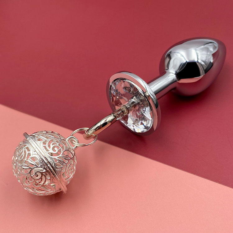 Metal Anal Plug with Bell & Handcuff Chain Set - Image 8