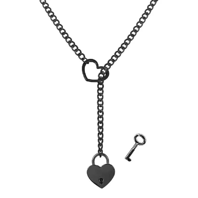 Vintage Punk Heart Chain Necklace – Y-Shaped Drop Choker – Unisex Statement Jewelry - Image 13