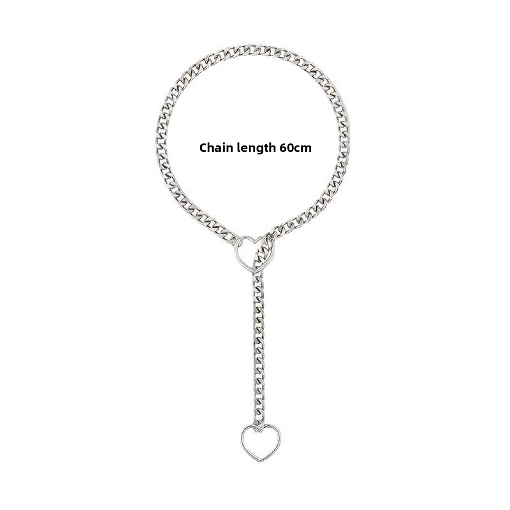 Vintage Punk Heart Chain Necklace – Y-Shaped Drop Choker – Unisex Statement Jewelry - Image 7